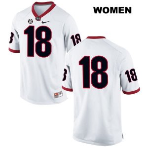 Women's Georgia Bulldogs NCAA #18 Isaac Nauta Nike Stitched White Authentic No Name College Football Jersey VXG1054PE